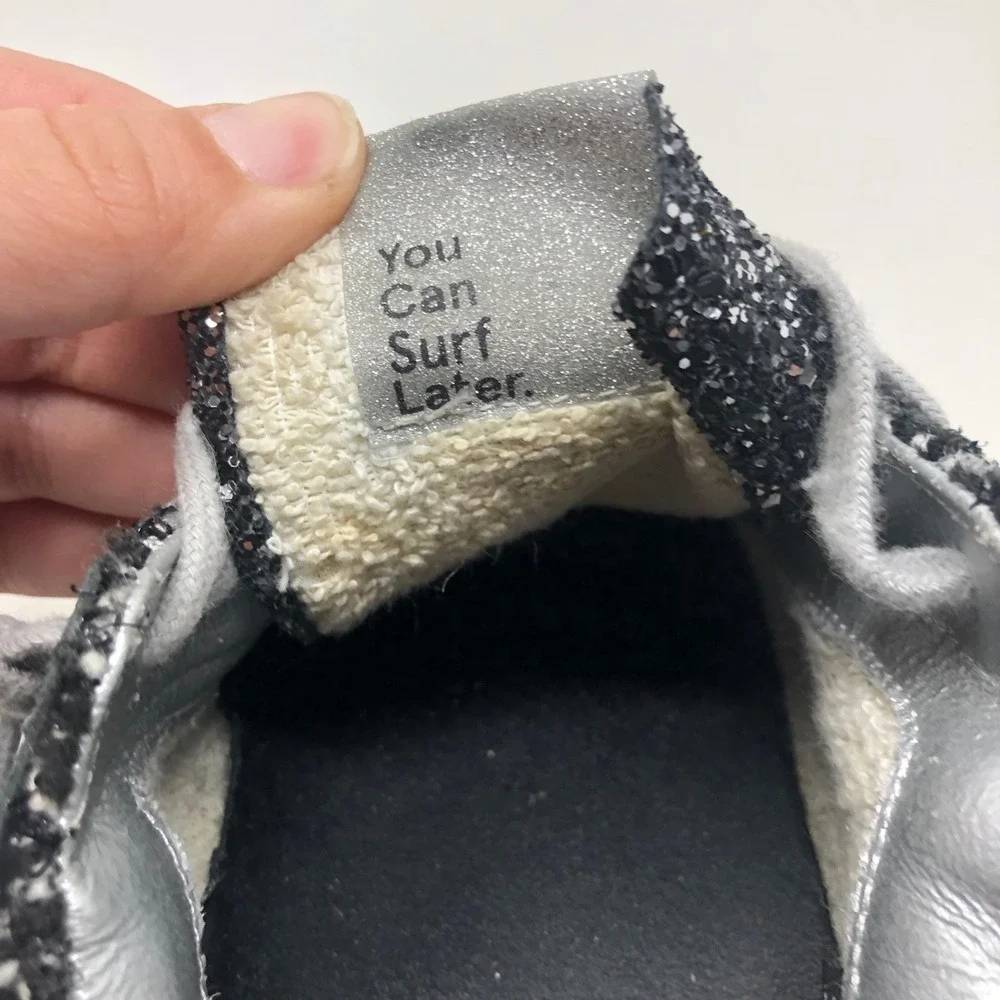 P448 John Shaka‎ Low Top Sneakers Womens 37 6.5 Black Tweed Lace Up Streetwear